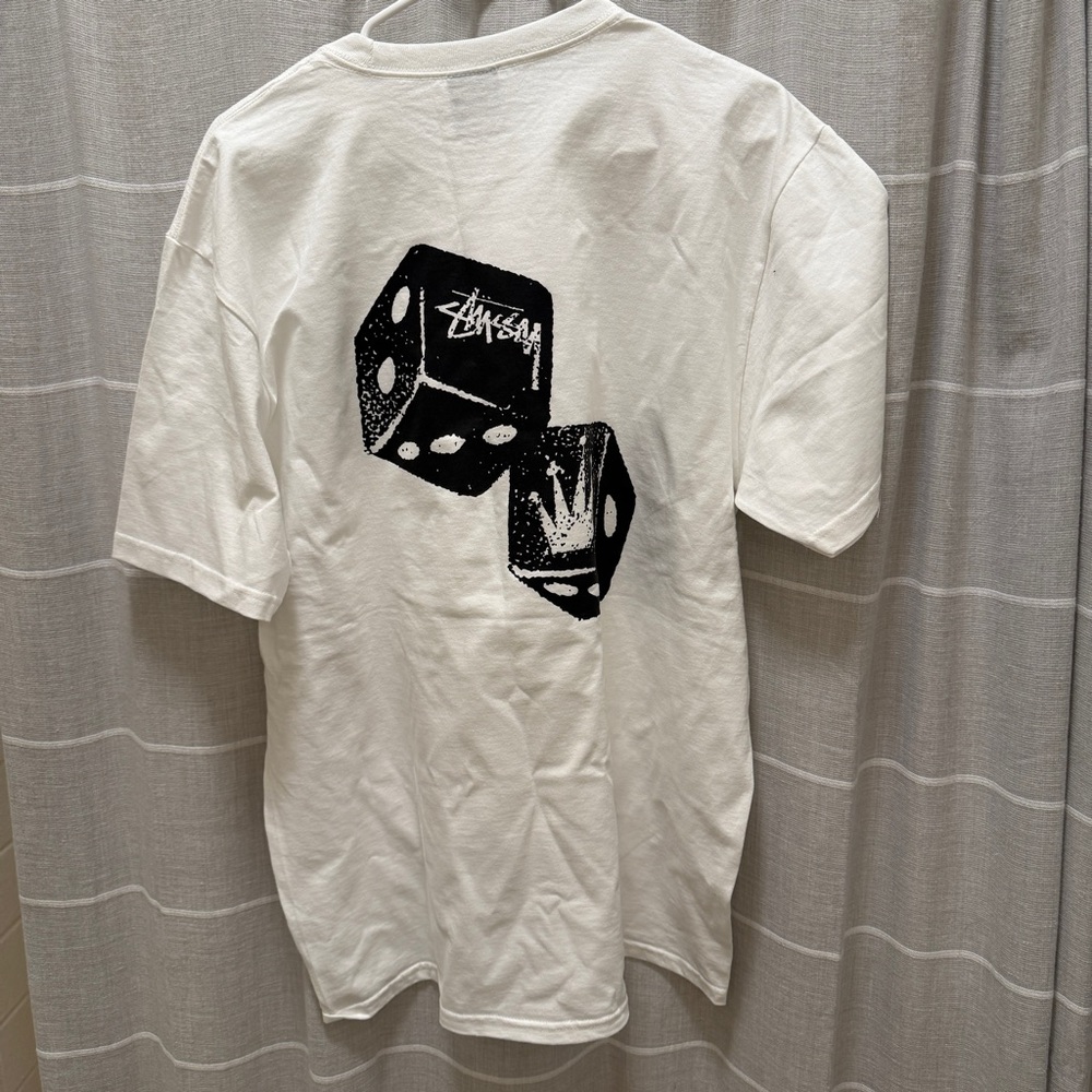 Stussy Black and White Dice Graphic Tee